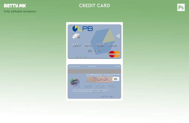 Модерен стил на Латвија ЛПБ банка мастер картички шаблон